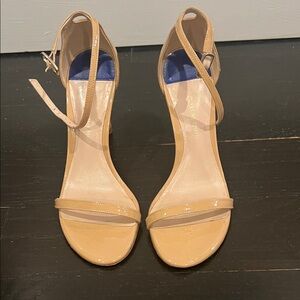 STUART WEITZMAN Nudist Elegant Tan Strappy Heels Size 4